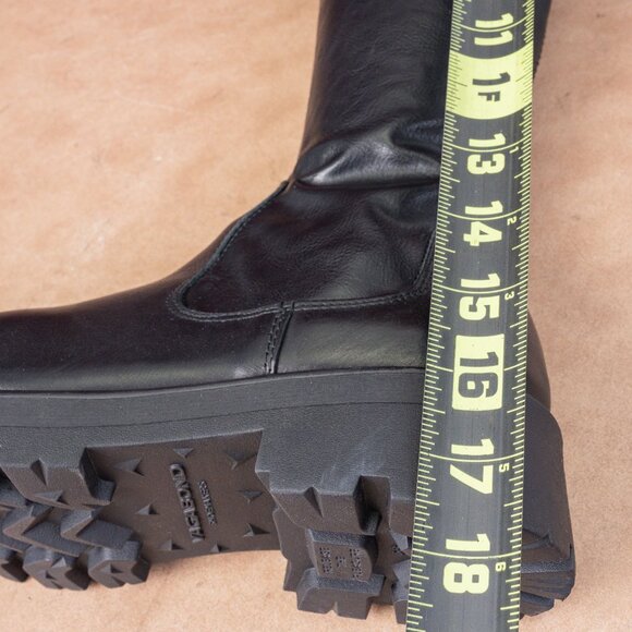 Vagabond Women Kenova Tall Black Leather Lug Festival Chunky Boots Sz 8US EUR38 - Picture 8 of 10